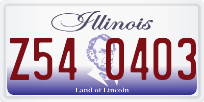 IL license plate Z540403