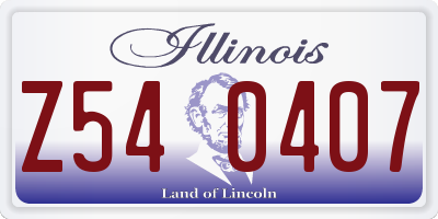 IL license plate Z540407