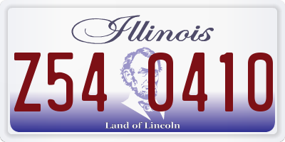 IL license plate Z540410