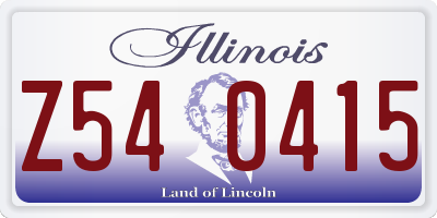 IL license plate Z540415