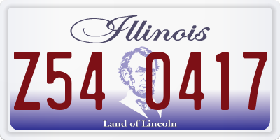 IL license plate Z540417