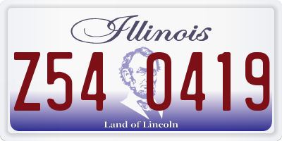 IL license plate Z540419