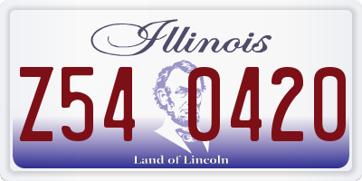 IL license plate Z540420