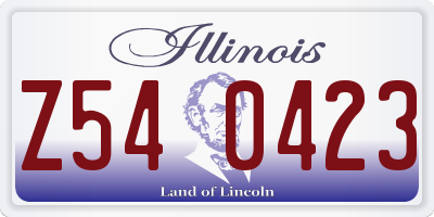 IL license plate Z540423