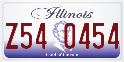 IL license plate Z540454