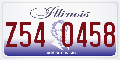 IL license plate Z540458