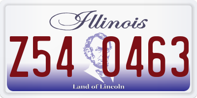 IL license plate Z540463