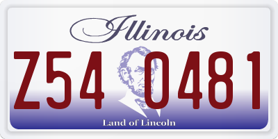 IL license plate Z540481