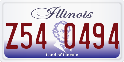 IL license plate Z540494