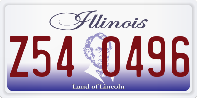IL license plate Z540496