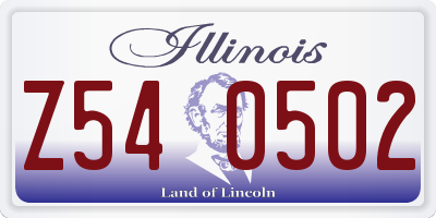 IL license plate Z540502