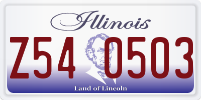 IL license plate Z540503