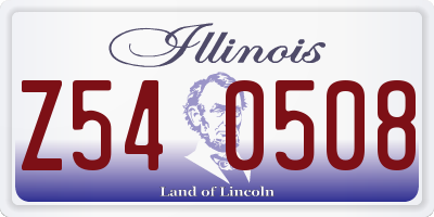 IL license plate Z540508