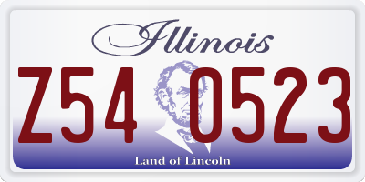 IL license plate Z540523