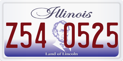 IL license plate Z540525