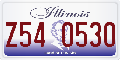 IL license plate Z540530