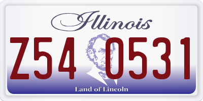 IL license plate Z540531