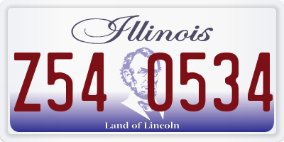 IL license plate Z540534