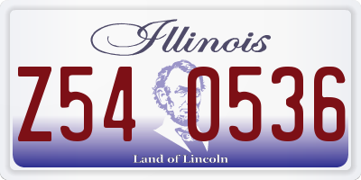 IL license plate Z540536