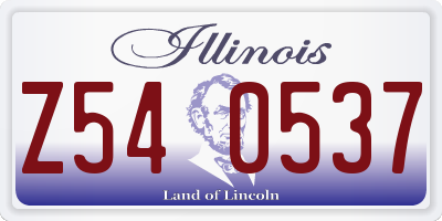 IL license plate Z540537