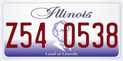 IL license plate Z540538