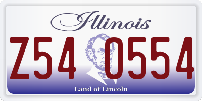 IL license plate Z540554