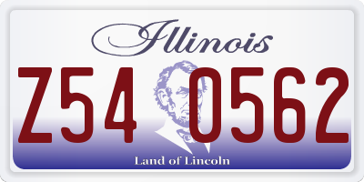 IL license plate Z540562