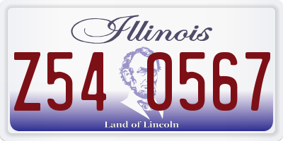 IL license plate Z540567