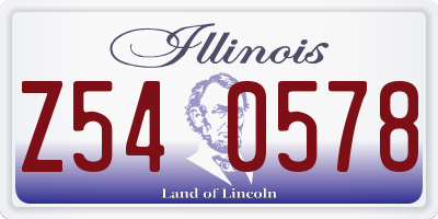 IL license plate Z540578