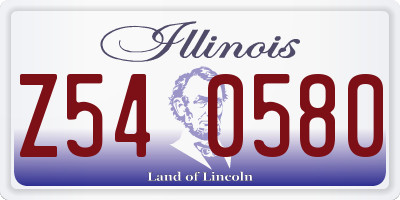 IL license plate Z540580