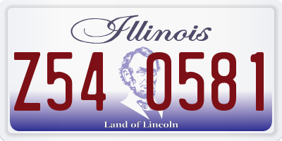 IL license plate Z540581