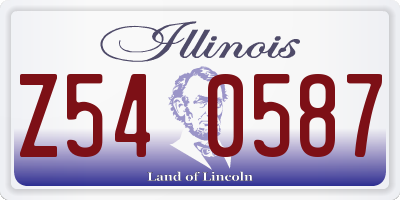IL license plate Z540587