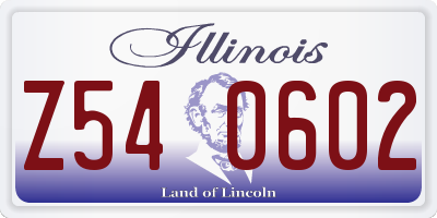 IL license plate Z540602