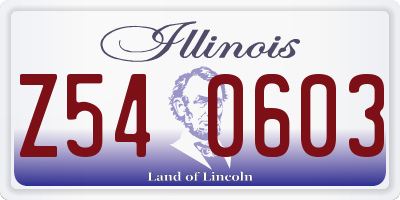 IL license plate Z540603