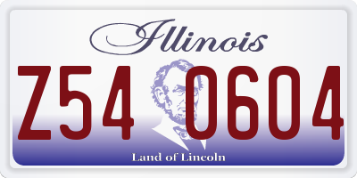 IL license plate Z540604