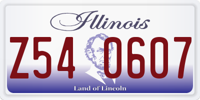 IL license plate Z540607