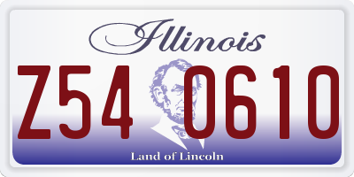 IL license plate Z540610