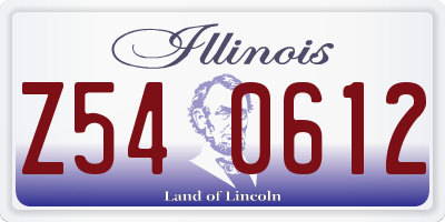 IL license plate Z540612