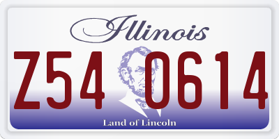 IL license plate Z540614