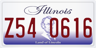 IL license plate Z540616