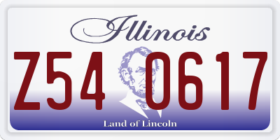 IL license plate Z540617