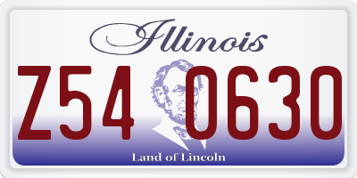IL license plate Z540630