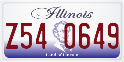 IL license plate Z540649