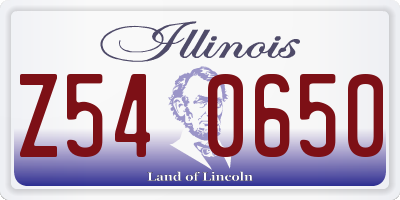 IL license plate Z540650