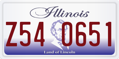 IL license plate Z540651