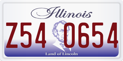IL license plate Z540654