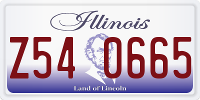 IL license plate Z540665