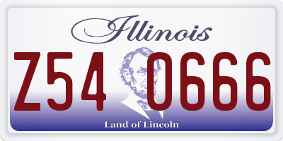 IL license plate Z540666