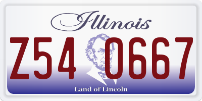 IL license plate Z540667