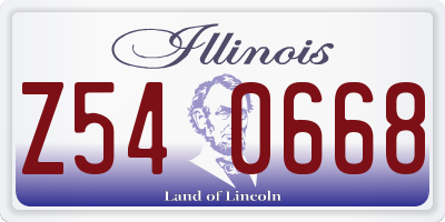 IL license plate Z540668